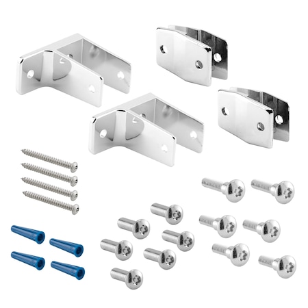 Prime-Line Alcove Bracket Kit, For 1 in. Panels, Zinc Alloy, Chrome Plated Finish (Single Pack) 658-2899